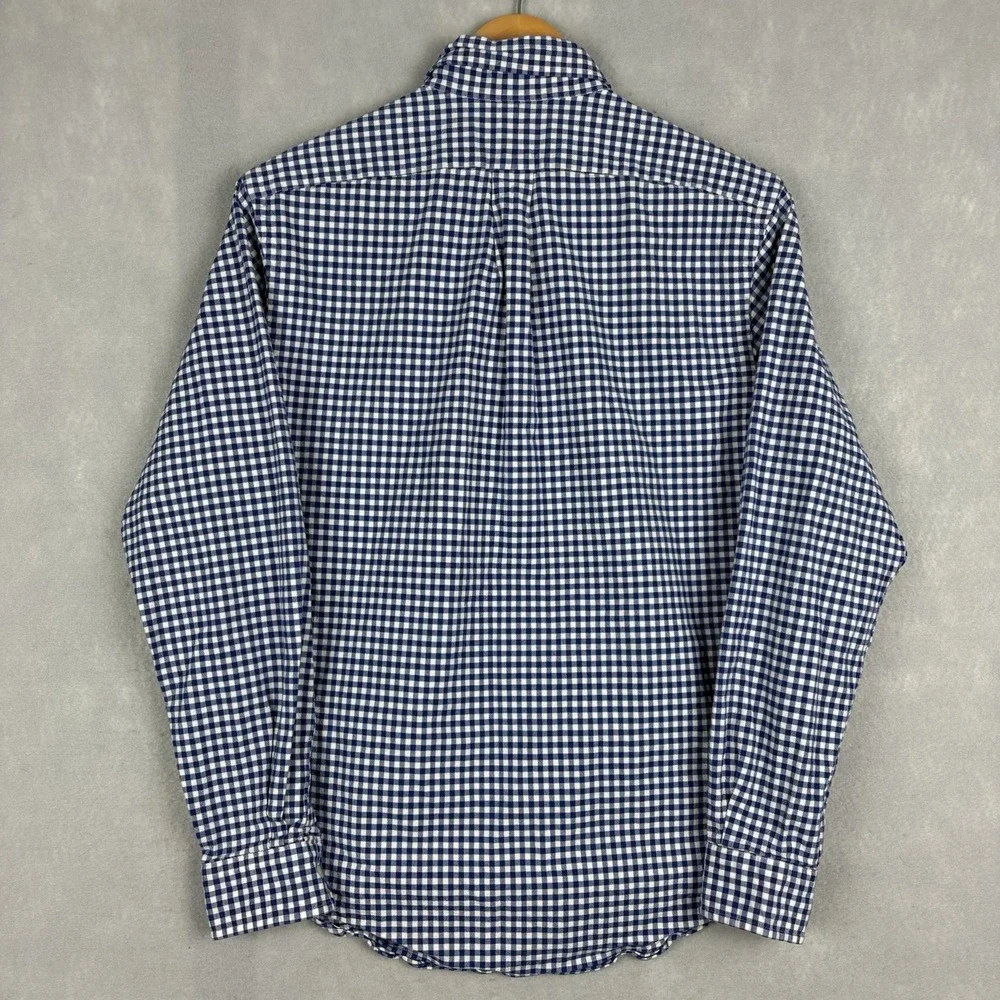Ralph Lauren Oxford Shirt Men’s Medium Blue Gingham Check Flesh Pony Slim Fit